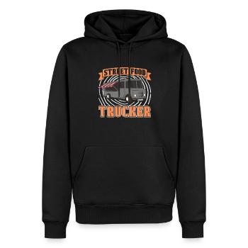 Camionneur de nourriture de rue - Sweat à capuche Premium bio Homme - noir - Devant - Nico (187cm)