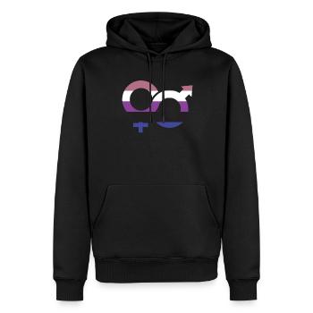 Genderfluide Symbol - Männer Premium Bio Hoodie - Schwarz - Vorne - Nico (187cm)