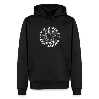 espace, espace, calme, colonisation de l’espace - Sweat à capuche Premium bio Homme - noir - Devant - Nico (187cm)