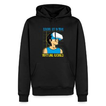 VR Brille Virtual Reality Gaming - Männer Premium Bio Hoodie - Schwarz - Vorne - Nico (187cm)