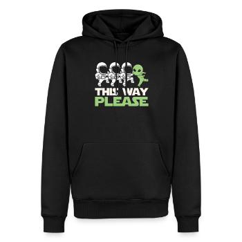 Space Colonization - Men’s Premium Organic Hoodie - black - Front - Nico (187cm)