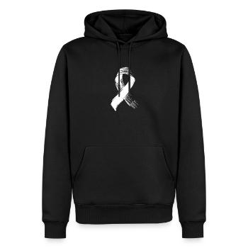 Brustkrebs - Männer Premium Bio Hoodie - Schwarz - Vorne - Nico (187cm)