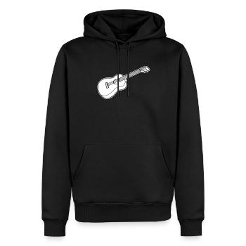 Ukulélé - Sweat à capuche Premium bio Homme - noir - Devant - Nico (187cm)