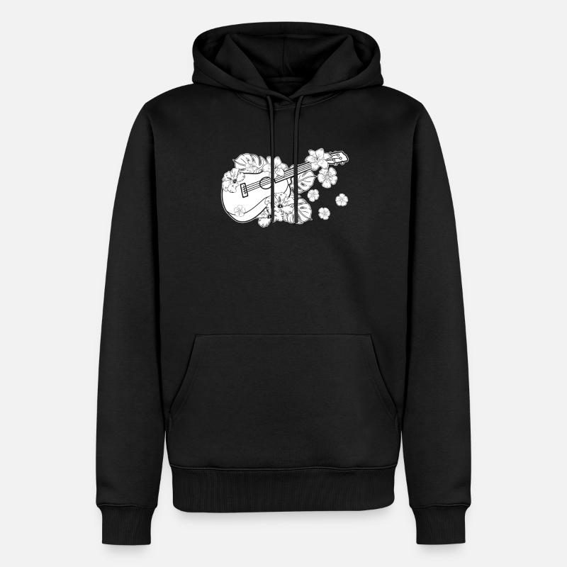 Fleurs de ukulélé - Sweat à capuche Premium bio Homme - noir
