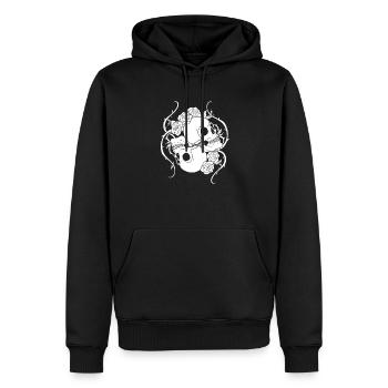 Crâne gothique - Sweat à capuche Premium bio Homme - noir - Devant - Nico (187cm)