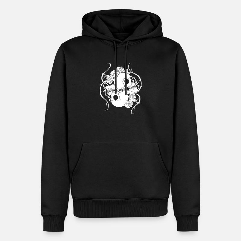 Gothic Schädel - Männer Premium Bio Hoodie - Schwarz