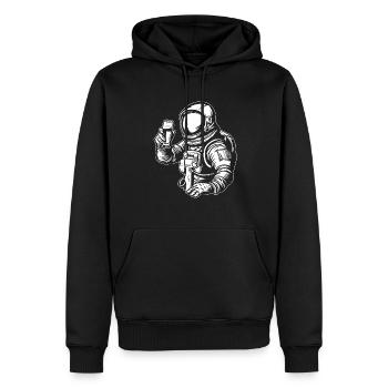 Astronaute, Astronaute, Cosmonaute - Sweat à capuche Premium bio Homme - noir - Devant - Nico (187cm)