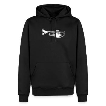 Fanfare de cornet - Sweat à capuche Premium bio Homme - noir - Devant - Nico (187cm)