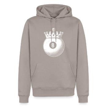 Billard - Männer Premium Bio Hoodie - Taupe - Vorne - Nico (187cm)