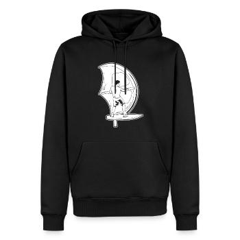 Wing Surf Wing Foil - Männer Premium Bio Hoodie - Schwarz - Vorne - Nico (187cm)