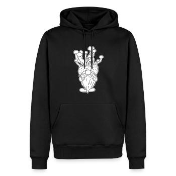 Cueilleur de champignons - Sweat à capuche Premium bio Homme - noir - Devant - Nico (187cm)