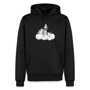 Thanksgiving Kürbis - Männer Premium Bio Hoodie - Schwarz - Vorne - Nico (187cm)