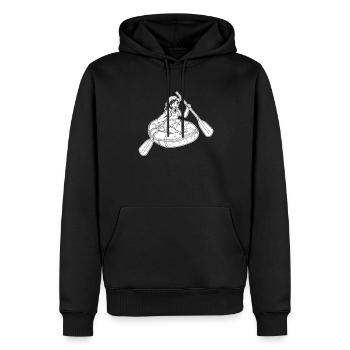 Rafting - Sweat à capuche Premium bio Homme - noir - Devant - Nico (187cm)