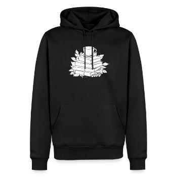 Livre rat de bibliothèque rat de bibliothèque café - Sweat à capuche Premium bio Homme - noir - Devant - Nico (187cm)