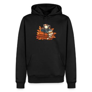 Livre rat de bibliothèque rat de bibliothèque café - Sweat à capuche Premium bio Homme - noir - Devant - Nico (187cm)