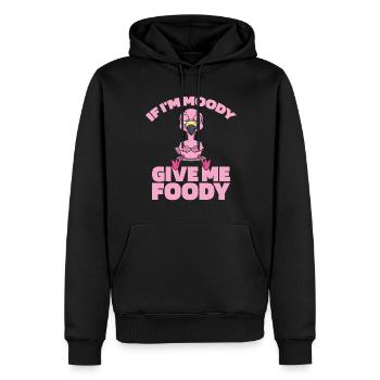 Flamingo Drôle Si Je Suis De Mauvaise Humeur Donnez-Moi Gourmand - Sweat à capuche Premium bio Homme - noir - Devant - Nico (187cm)