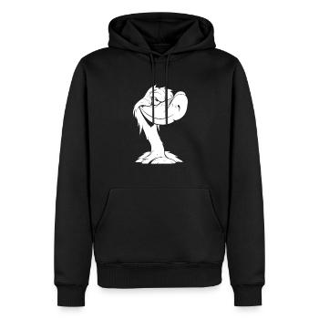 Sourire flamant rose - Sweat à capuche Premium bio Homme - noir - Devant - Nico (187cm)