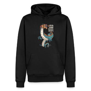 Jahr Des Drachen 2024 - Männer Premium Bio Hoodie - Schwarz - Vorne - Nico (187cm)