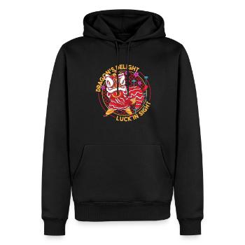 Année du Dragon 2024 - Sweat à capuche Premium bio Homme - noir - Devant - Nico (187cm)