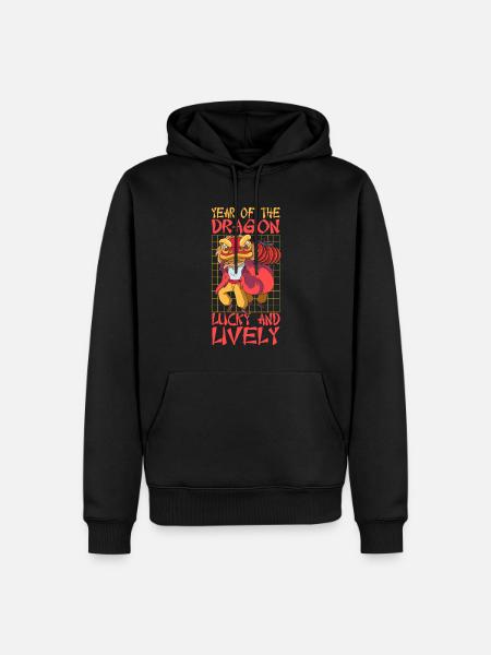 Année du Dragon 2024 - Sweat à capuche Premium bio Homme - noir