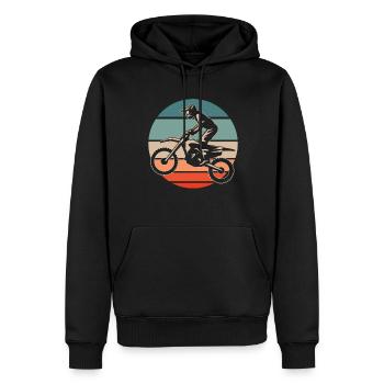 Mx Motocross Dirt Bike - Sweat à capuche Premium bio Homme - noir - Devant - Nico (187cm)