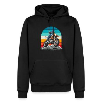 Mx Motocross Dirt Bike - Sweat à capuche Premium bio Homme - noir - Devant - Nico (187cm)