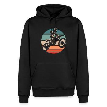 Mx Motocross Dirt Bike - Sweat à capuche Premium bio Homme - noir - Devant - Nico (187cm)