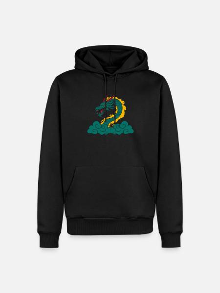 Année du Dragon 2024 - Sweat à capuche Premium bio Homme - noir