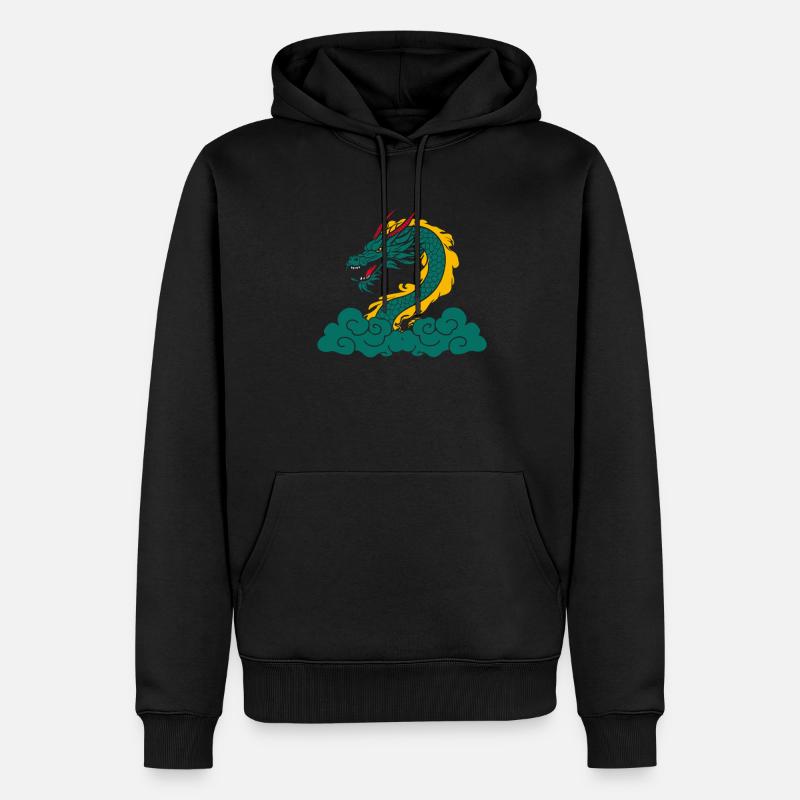Année du Dragon 2024 - Sweat à capuche Premium bio Homme - noir