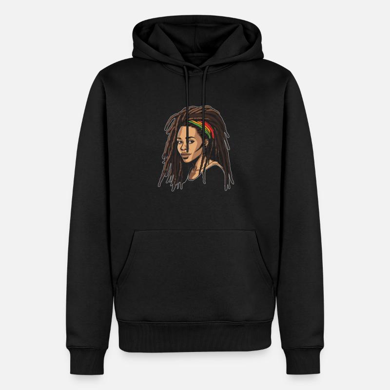 Dreadlocks de cheveux Rasta Dreads - Sweat à capuche Premium bio Homme - noir