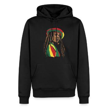Dreadlocks de cheveux Rasta Dreads - Sweat à capuche Premium bio Homme - noir - Devant - Nico (187cm)