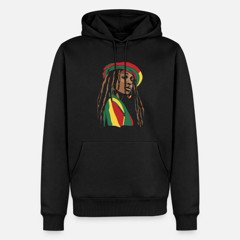 Rasta Haare Dreadlocks Dreads - Männer Premium Bio Hoodie - Schwarz