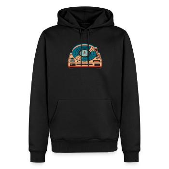 Schallplatte Vinyl Plattensammler - Männer Premium Bio Hoodie - Schwarz - Vorne - Nico (187cm)