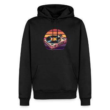Vinyl Record Collector - Men’s Premium Organic Hoodie - black - Front - Nico (187cm)