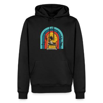 Schallplatte Vinyl Plattensammler - Männer Premium Bio Hoodie - Schwarz - Vorne - Nico (187cm)