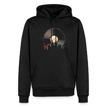 Vinyl Record Collector - Men’s Premium Organic Hoodie - black - Front - Nico (187cm)