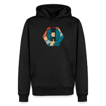 Vinyl Record Collector - Men’s Premium Organic Hoodie - black - Front - Nico (187cm)