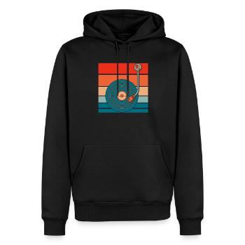 Vinyl Record Collector - Men’s Premium Organic Hoodie - black - Front - Nico (187cm)