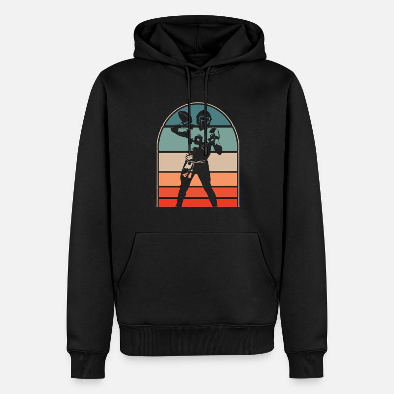 Fútbol americano - Sudadera con capucha prémium ecológica para hombre - negro