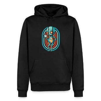 Alien Außerirdischer - Männer Premium Bio Hoodie - Schwarz - Vorne - Nico (187cm)
