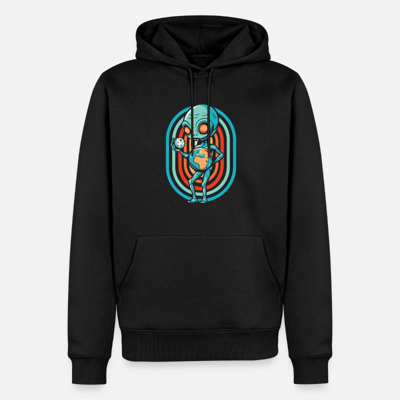 Alien Außerirdischer - Männer Premium Bio Hoodie - Schwarz