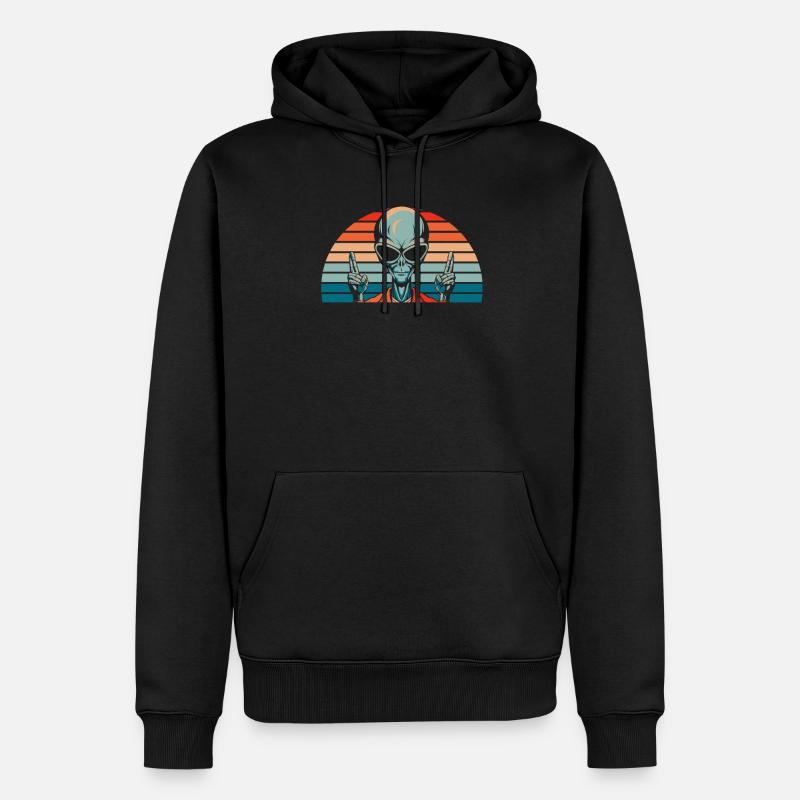 Alien Außerirdischer - Männer Premium Bio Hoodie - Schwarz