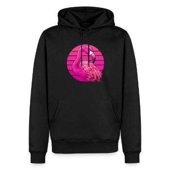 Flamingo - Men’s Premium Organic Hoodie - black - Front - Nico (187cm)