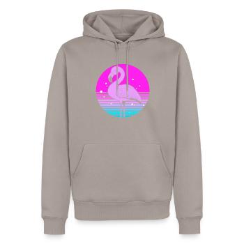 Flamingo - Männer Premium Bio Hoodie - Taupe - Vorne - Nico (187cm)