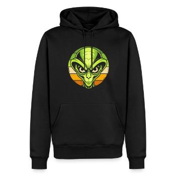 Alien Außerirdischer - Männer Premium Bio Hoodie - Schwarz - Vorne - Nico (187cm)