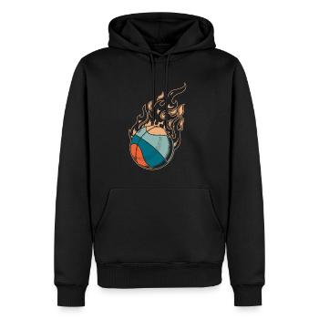 Joueur de basket-ball - Sweat à capuche Premium bio Homme - noir - Devant - Nico (187cm)