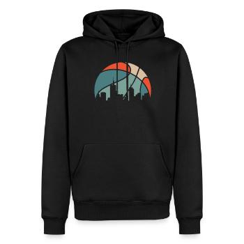 Joueur de basket-ball - Sweat à capuche Premium bio Homme - noir - Devant - Nico (187cm)