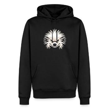 Stachelschwein - Männer Premium Bio Hoodie - Schwarz - Vorne - Nico (187cm)