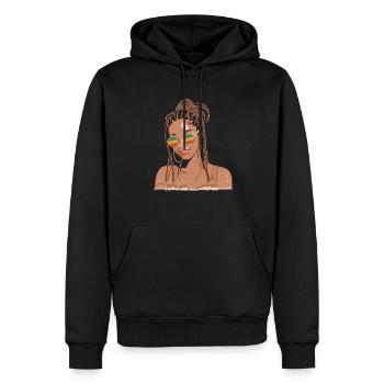 Dreadlocks de cheveux Rasta Dreads - Sweat à capuche Premium bio Homme - noir - Devant - Nico (187cm)