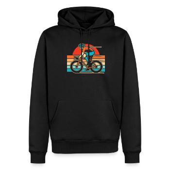 Rennrad Radsport Radsportler - Männer Premium Bio Hoodie - Schwarz - Vorne - Nico (187cm)